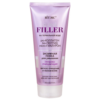 SUPER FILLER na bazie wody termalnej Enzymatyczna pianka do mycia twarzy Głęboko oczyszczająca