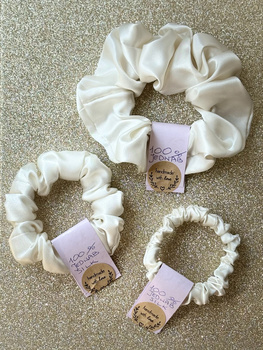 Zestaw ręcznie szytych jedwabnych Scrunchies
