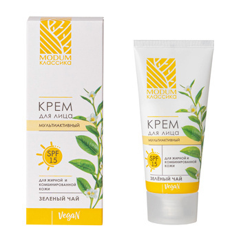 Multi-Aktywny krem do twarzy z zieloną herbatą SPF 15 do cery tłustej i mieszanej MODUM CLASSICS