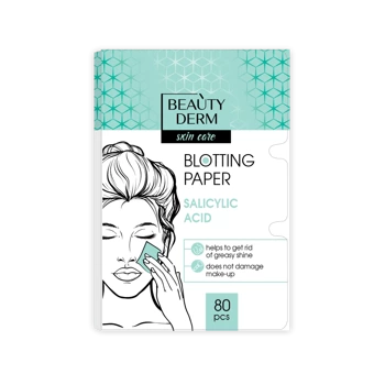 Matujące chusteczki Beauty Derm Skin Care Blotting Paper z kwasem salicylowym, 80 szt