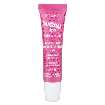 WOW LIPS Balsam-Tint  z olejkiem ARGANOWYM SPF15 Bubble Gum Vitex